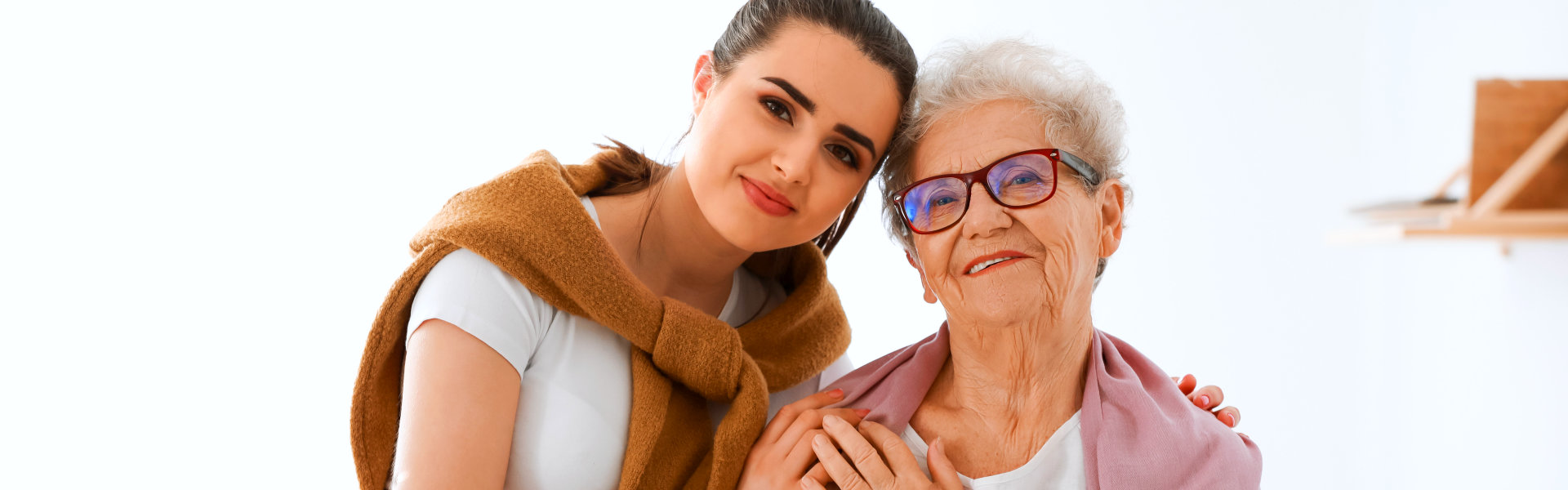 Woman hugging her grandma